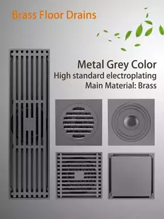Tira Longa Invisível para Máquina De Lavar, Dreno De Piso De Latão, Cor Cinza De Metal, Chuveiro Do Banheiro - comprar online
