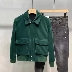 Imagem do Jaquetas masculinas de veludo, tops da moda, versão coreana, roupas da moda, primavera e outono