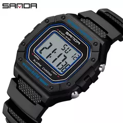 SANDA-Militar Masculino Resistente à Água Relógios Esportivos, Big Dial LED Digital Relógios de Pulso, cronômetros para Masculino, Exército, Moda, 2156 - loja online