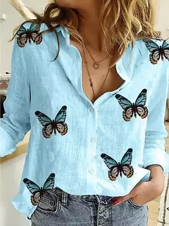 Elegantes camisas de linho de algodão mulheres casuais sólido botão blusas de lapela camisas primavera verão manga longa solta tops túnica blusas - loja online