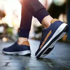Sapatos masculinos de couro pu tênis tendência casual respirável lazer masculino tênis antiderrapante calçados vulcanizados tenis masculino - comprar online