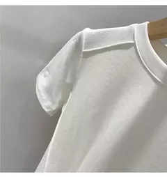 Aossviao verão branco camiseta de algodão feminino de manga curta estudante versátil solto meia manga camiseta harajuku tendência superior - comprar online