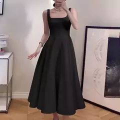 ZANZEA-Vestido Regular Feminino Sem Mangas, Vintage, Vestidos Linha A, Robe de Cintura, Casual, Colarinho Quadrado, Midi Robe, Feriado, Verão, 2022 - Wolf Magazine