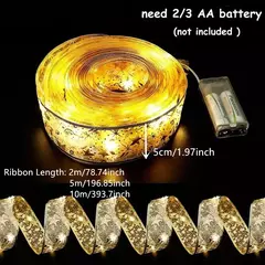 LED Ribbon Fairy Lights para Natal, enfeites de árvore de Natal, decoração, DIY Bows, String Light, Ano Novo, 2025, 2025 - Wolf Magazine