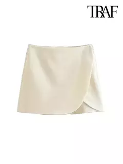 TRAF-Saias curtas femininas de zíper lateral de cintura alta, estilo pareo vintage, moda feminina - comprar online