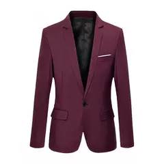 Casaco de terno formal masculino, um botão, preto, azul, vermelho, slim fit, blazer de moda, jaqueta casual, roupas masculinas - comprar online