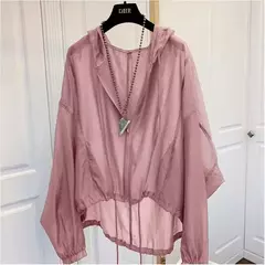 Casacos de zíper à prova de sol femininos, casacos finos e soltos, roupas para ver através do exterior, roupas leves, pretas, verão - comprar online