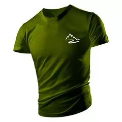 Camiseta casual com gola redonda masculina, manga curta solta, confortável, top de secagem rápida, estilo esportivo ao ar livre, moda quatro estações - Wolf Magazine