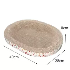 Placa de arranhar para gatos, proteção para móveis, brinquedos de garra, papel ondulado oval, resistente ao desgaste, ninho de gato, acessórios para gatos na internet