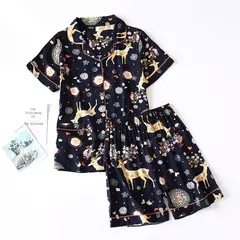 Pijama de manga comprida para senhoras, pijamas, pijamas femininos, 100% viscose, plus size, 3XL, novo para primavera e verão
