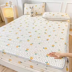 Esteira refrigerando natural do látex para a cama, sentimento fresco macio, folha cabida e fronha, tampa do colchão, esteiras do verão da categoria A