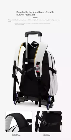 Mochila escolar com rodas para crianças, Mochila rolante para meninos, Mochila de estudante, Bagagem de viagem - loja online