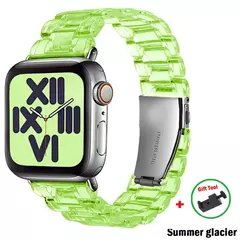 Pulseira Link Transparente para Apple Watch, Banda 44mm Ultra, 49mm, 41mm, 45mm, 40mm, 42mm, 38mm, iWatch Series 8, 7, 6, 5, 4, 3, SE