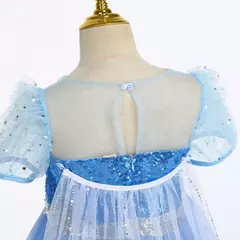 Imagem do Crianças elsa traje menina aniversário malha vestido de princesa crianças cosplay neve rainha desempenho fantasia noite roupas de halloween