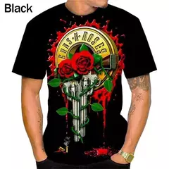 Homens e mulheres em 3D impresso T-shirts, Guns N Roses, Rock Band, Skull Streetwear, personalizado mais camisa, verão, novo