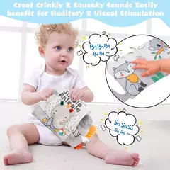 Imagem do Bebê macio 3D Touch Feel Livro de pano de alto contraste, aprendizagem precoce sensorial, carrinho de criança infantil, 0-12 meses