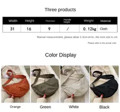Bolsa Crossbody de Nylon Hobos para Mulheres, Bolsas de Ombro Casual Designer, Bolsa de Grande Capacidade Lady Travel Shopper, Bolsas Femininas, 2024
