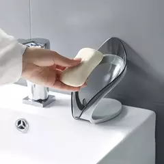 Transparente Portátil Folha Shaped Soap Box, Prateleira De Chuveiro, Dreno, Livre e Conveniente, Suprimentos Do Banheiro, Acessórios De Banho - loja online