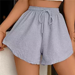 Imagem do Shorts com cordão elástico para mulheres, calças de suor de perna larga, shorts de corrida soltos, calças esportivas grandes casuais, verão