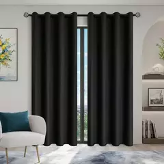 Cortinas blackout sólidas com ilhós, Total Privacy cortinas para quarto, 1pc