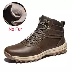 DEKABR-Botas de neve de pele de couro genuíno masculinas, sapato impermeável d - Wolf Magazine