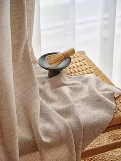 Imagem do Japonês Linho Textura Janela Cortina, Madeira Natural Vento Transmissão de Luz, Não Transparência, Quarto e Sala
