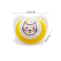 Imagem do Chupeta Impresso dos desenhos animados com capa protetora contra poeira, silicone macio, dê uma mãe como senso de segurança para bebês, bonito, 0 a 3 anos de idade