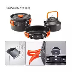 Kit Panelas De Acampamento Conjunto De Cozinha Ao Ar Livre Equipamento De Alumínio Pote Ao Ar Livre Louça De Viagem Cozinha Caminhadas Picnic BBQ - comprar online