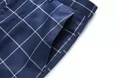 Imagem do Calça de terno xadrez masculina, calça social, vestido de noiva, preto, azul, bordô, moda