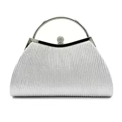 Bolsa de noite plissada para mulheres, alça superior, glitter dia clutch, jantar de casamento feminino vestida bolsa clipe de diamante, ouro na internet