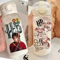 Harry potter palha copo de água 600/400ml crianças beber portátil plástico transparente grande capacidade esporte garrafa de água presentes na internet