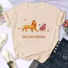 T-shirt do Rei Leão Disney para mulheres, top Kawaii engraçado, camiseta Harajuku, roupas femininas, Hakuna Matata, anos 90 na internet