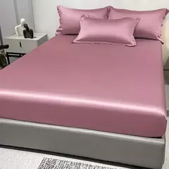 Lençol de cetim para o quarto, cama moderna, simples, cor sólida, excluindo fronhas, 1 - loja online