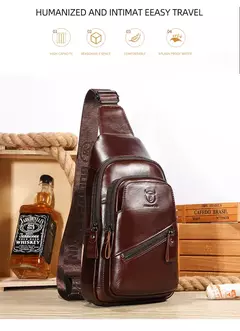 BULLCAPTAIN-Bolsa de Peito de Couro Masculina, Grande Capacidade, Bolsa Mensageiro Casual, Classic, XB 127, Latest, 2023 - comprar online