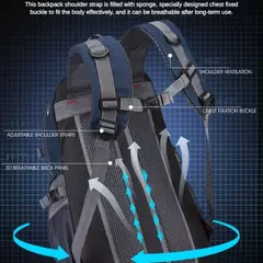 Bolsa de grande capacidade para caminhadas ao ar livre, bolsa de ombro masculina e feminina, bolsa de esportes, mochila de viagem, nova, 40L na internet
