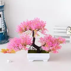 Plantas de plástico artificiais bonsai pequeno vaso de árvore planta falsa vaso de flores arranjo de jardim ornamentos quarto decoração de mesa de casa - Wolf Magazine