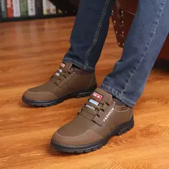 Botas de couro antiderrapante masculinas, tênis de lazer, sapatos de lazer, manter aquecido, algodão, luxo, inverno - Wolf Magazine