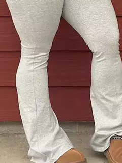 Calça feminina justa de fundo elástico, calça monocromática, casual de fitness flare, streetwear esportivo na internet