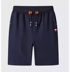 Shorts de suor com elástico na cintura masculino, bermudas masculinas, plus size, treino, casual, calção de jogger monocromático, bolsos, verão, 2022 - loja online