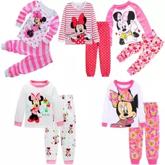 Conjunto de pijamas infantil Minnie Cartoon, pijamas meninas, roupas infantis, bebê, algodão, muitos estilos, primavera, outono, novo