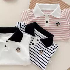 Imagem do Macacão de Manga Curta Recém-nascido, Envoltório Triângulo, Bodysuit Peido, Macacão Turn Down, Roupas Infantis de Bebê, 0 a 18 Meses, Atacado, Verão