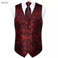 Festa de casamento ouro colete paisley floral jacquard colete masculino 4 pçs colete gravata lenço anel hanky abotoaduras conjunto dibangu - comprar online