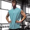 Camisola de regata respirável de fitness solta masculina, camiseta sem mangas, colete de secagem rápida, roupas esportivas masculinas, verão
