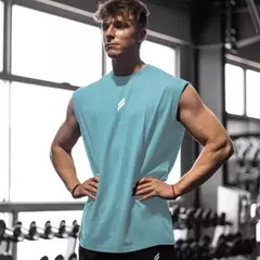 Camisola de regata respirável de fitness solta masculina, camiseta sem mangas, colete de secagem rápida, roupas esportivas masculinas, verão - comprar online