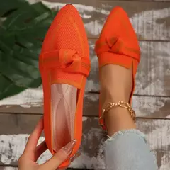 Mocassins femininos de malha, tênis de caminhada casual, tênis respirável, cor sólida confortável, dedo do pé apontado, novo, 2022, 2024 - Wolf Magazine
