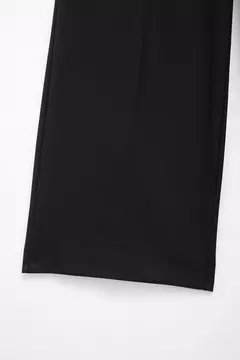 TRAFZA-Calça comprida com retalho feminino, Monocromática, Perna larga, Versátil, Casual, Calças soltas, Streetwear, Moda, 2024