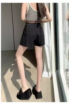 Shorts femininos casuais de cintura alta linha A saias, calças femininas soltas irregulares e chiques, moda verão, novo, 2024 - comprar online