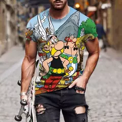 T-shirt Anime 3D Asterix e Obelix para homens e mulheres, Tops de manga curta, T-shirt, Cartoon Streetwear, Roupa infantil, moda - comprar online
