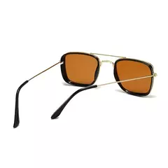 Óculos de sol quadrados pequenos do quadro do metal, proteção UV, vidros retro, forma européia e americana, versão coreana