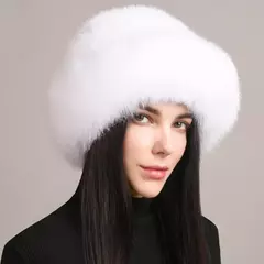 Chapéu de pele de vison genuíno para mulheres gorro de malha natural de luxo chapéu de malha artesanal pele de raposa real moda inverno quente, novo